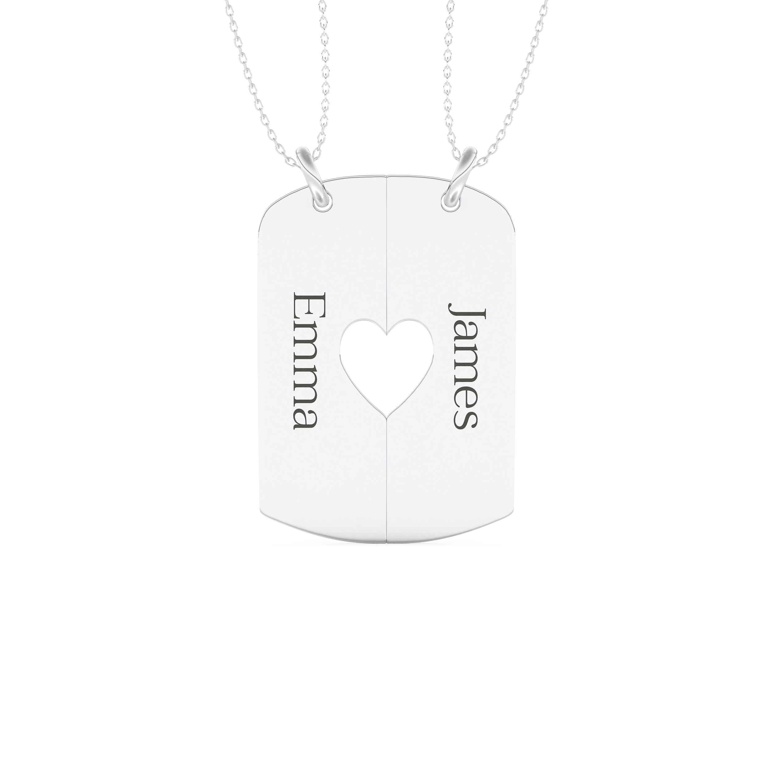 Custom Pendant Necklace – Split Heart 1