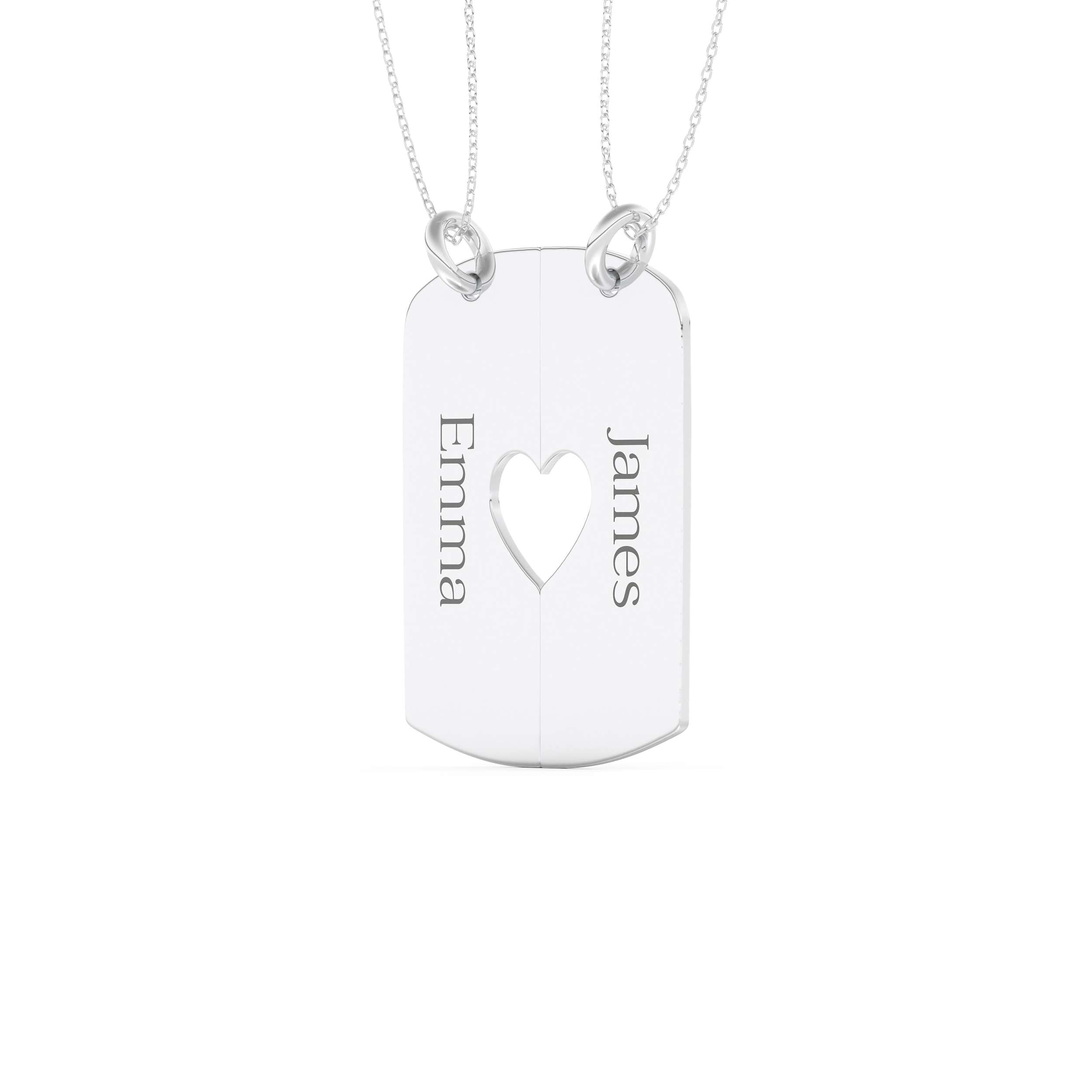 Custom Pendant Necklace – Split Heart 2