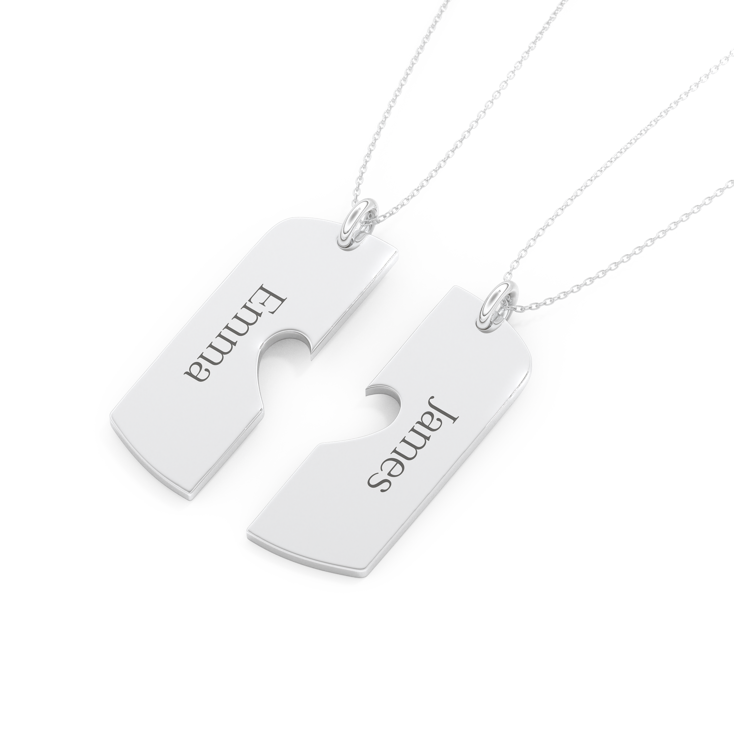 Custom Pendant Necklace – Split Heart 3