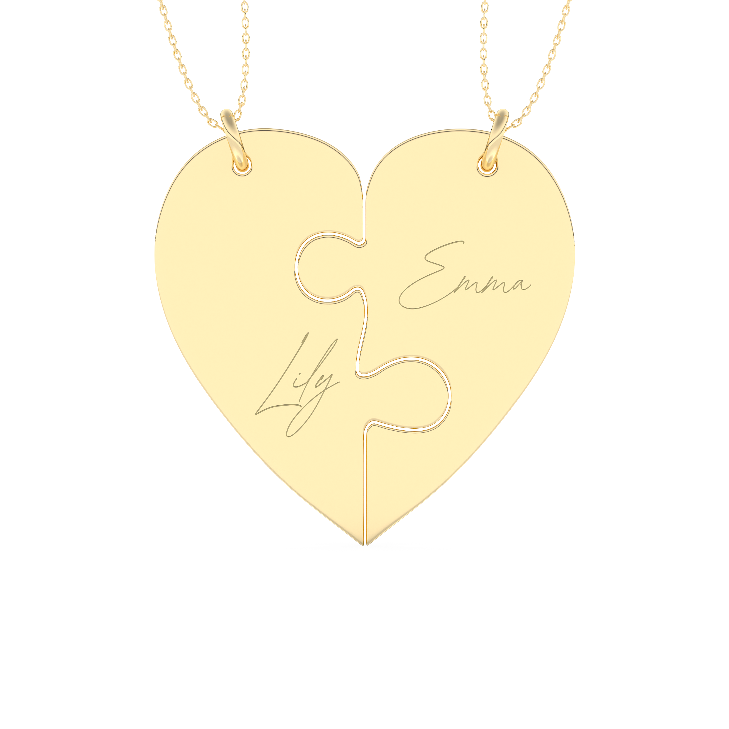 Custom Pendant Necklace – Split Heart 11