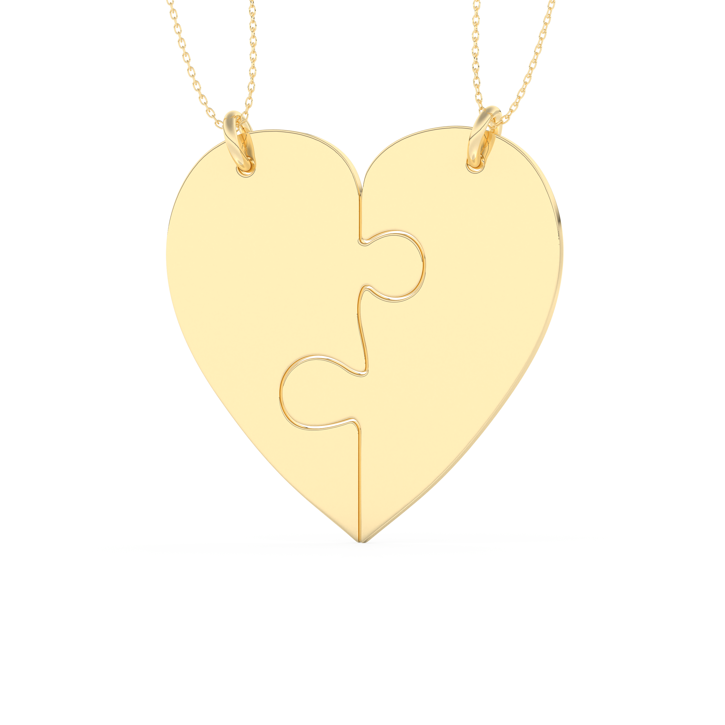 Custom Pendant Necklace – Split Heart 13