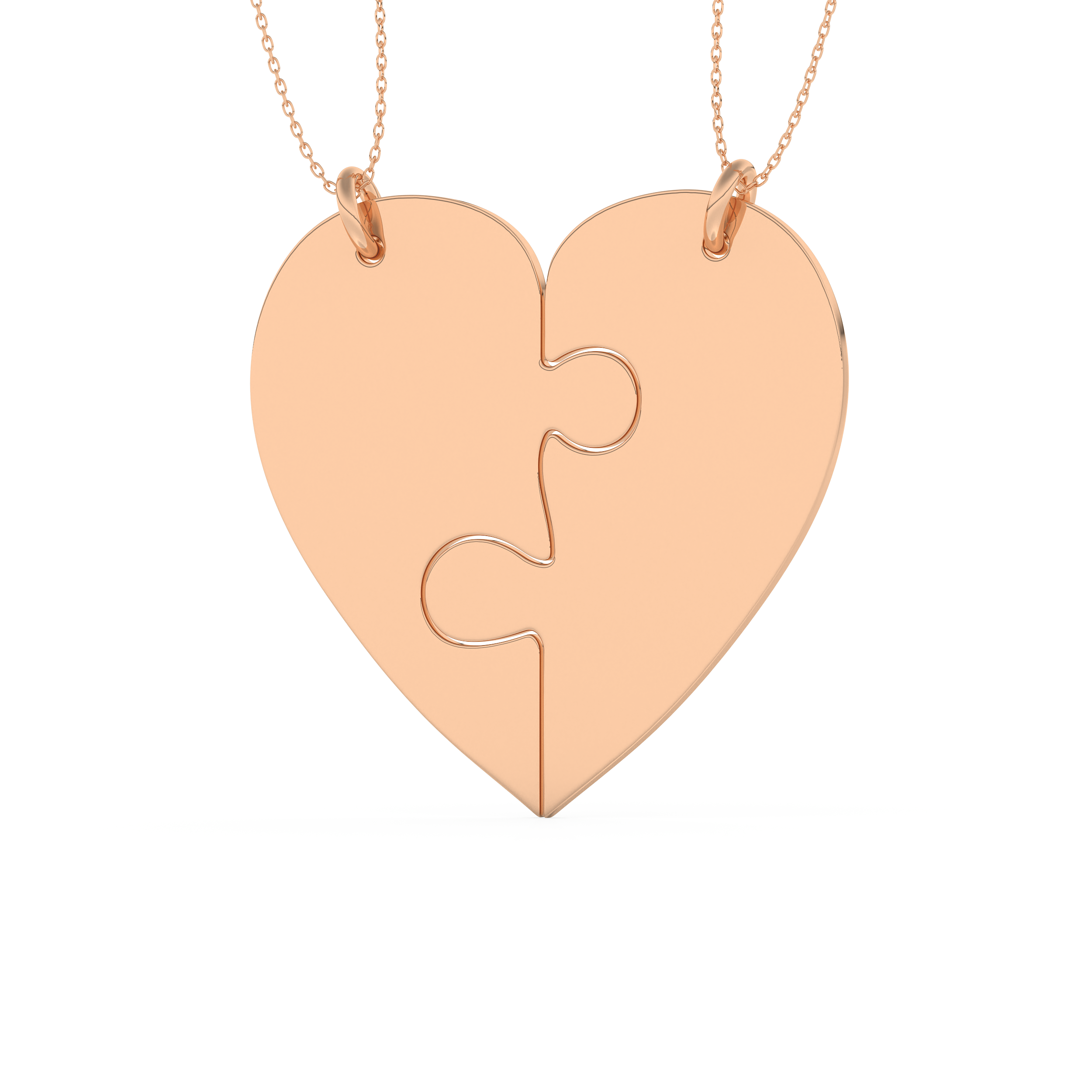 Custom Pendant Necklace – Split Heart 19