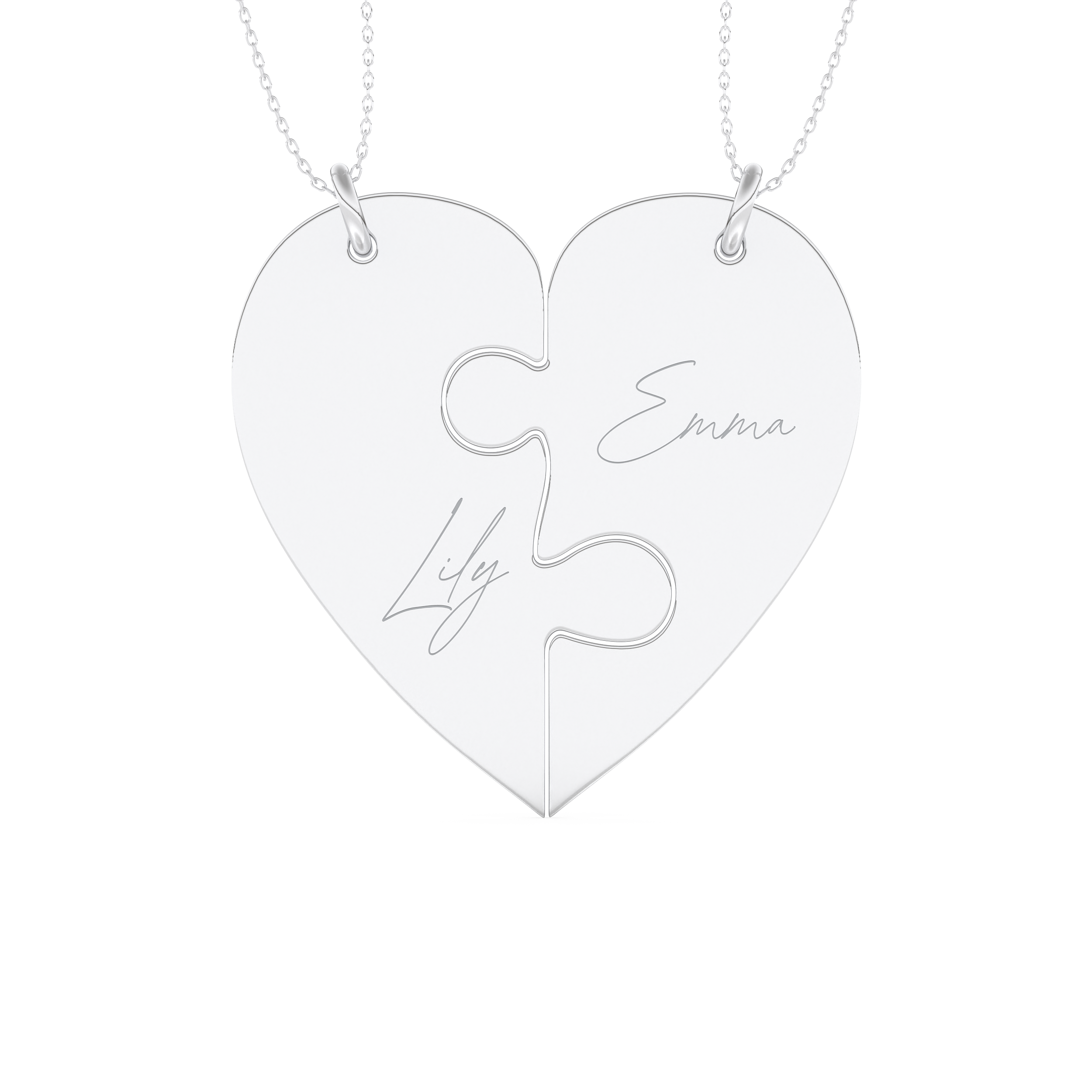 Custom Pendant Necklace – Split Heart 1
