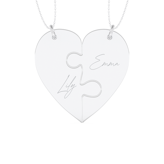 Custom Pendant Necklace – Split Heart