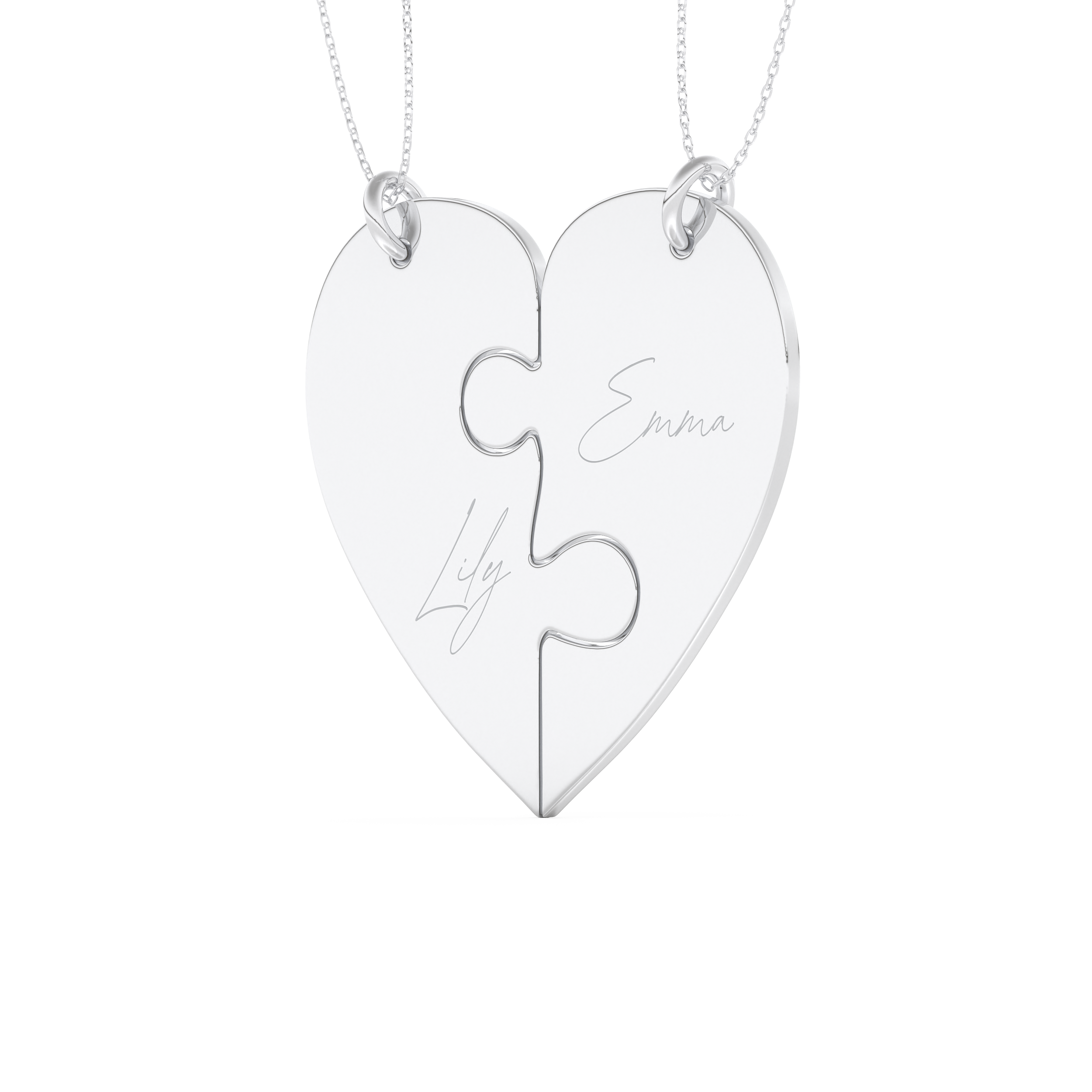 Custom Pendant Necklace – Split Heart 2