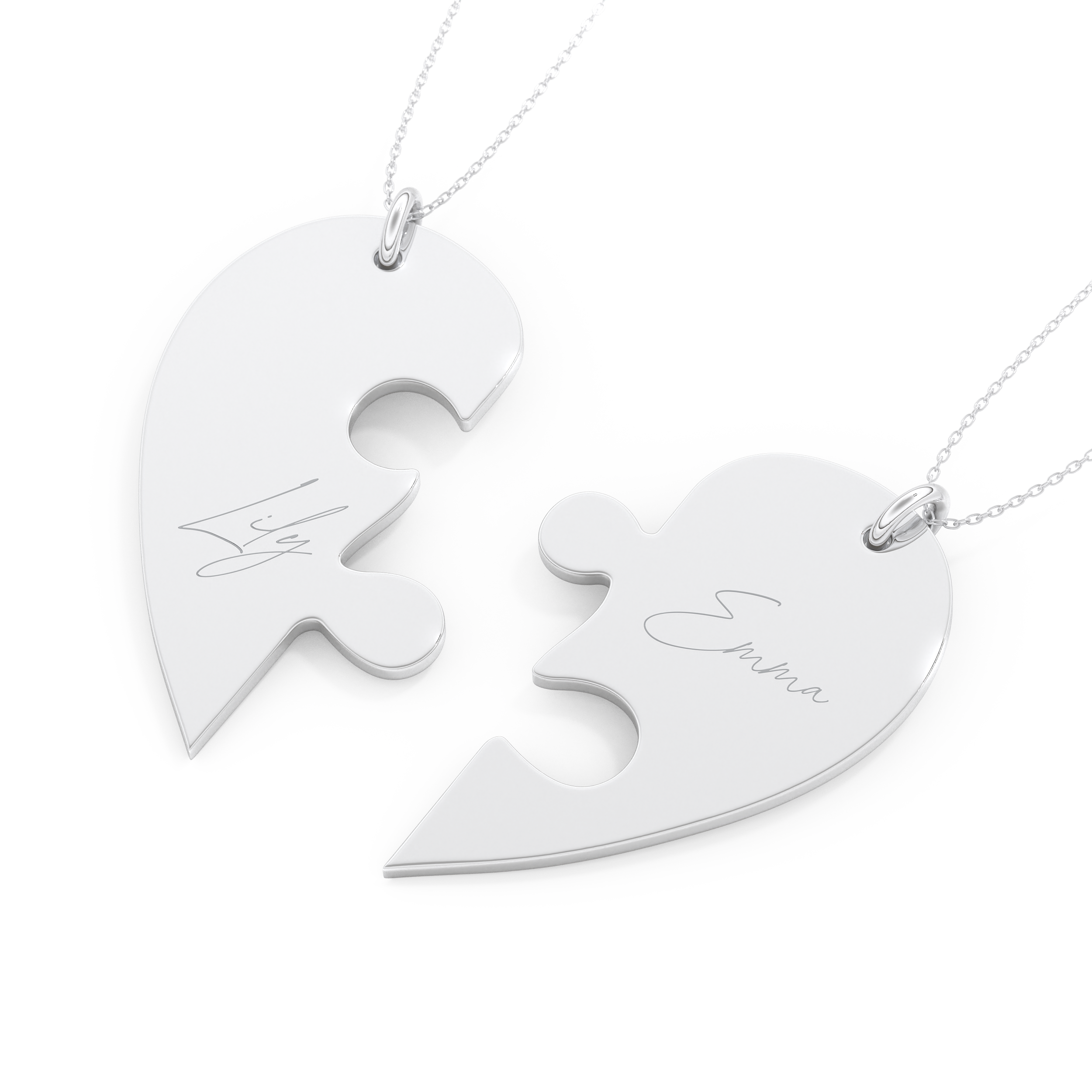 Custom Pendant Necklace – Split Heart 5