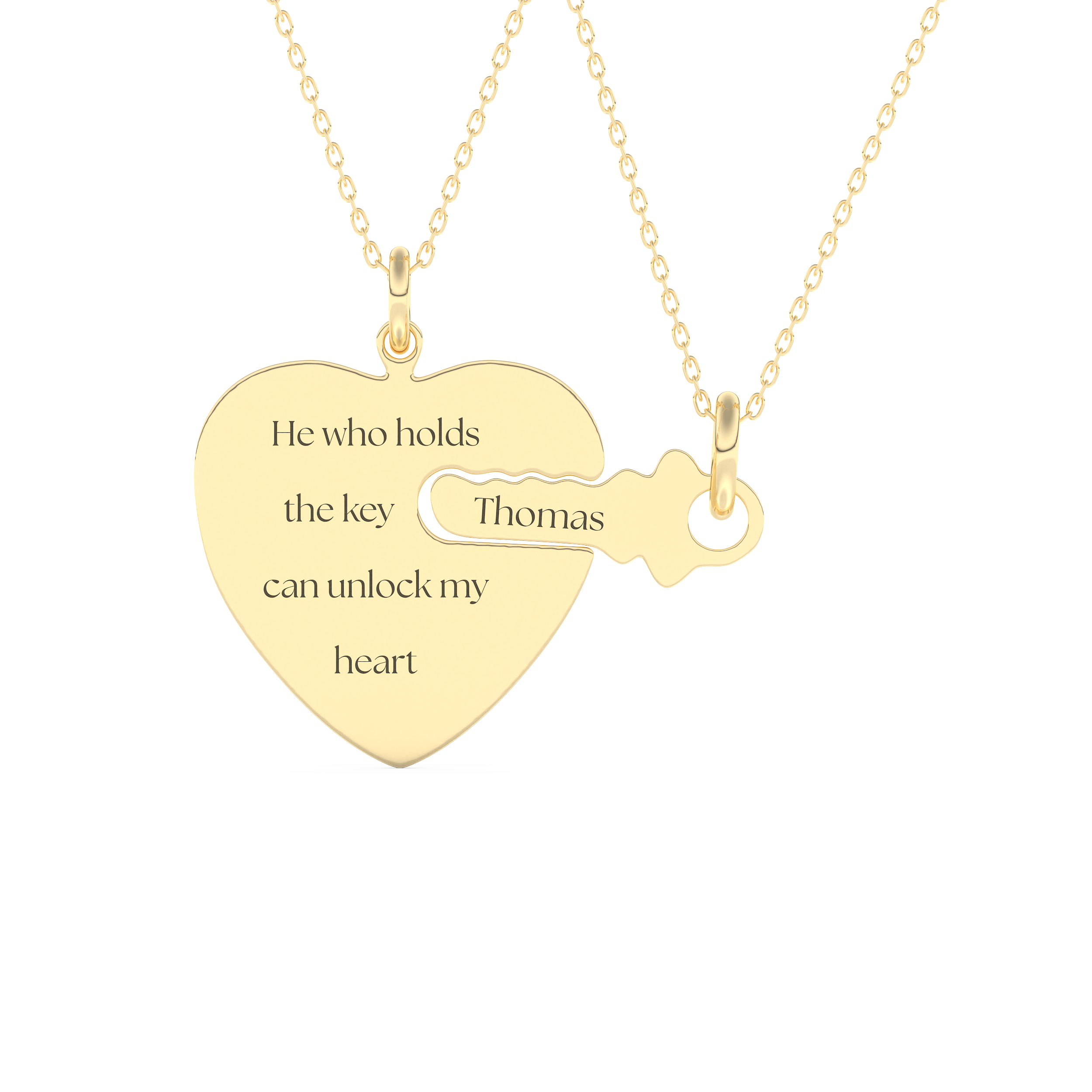 Custom Pendant Necklace – BFF Lock & Key 6