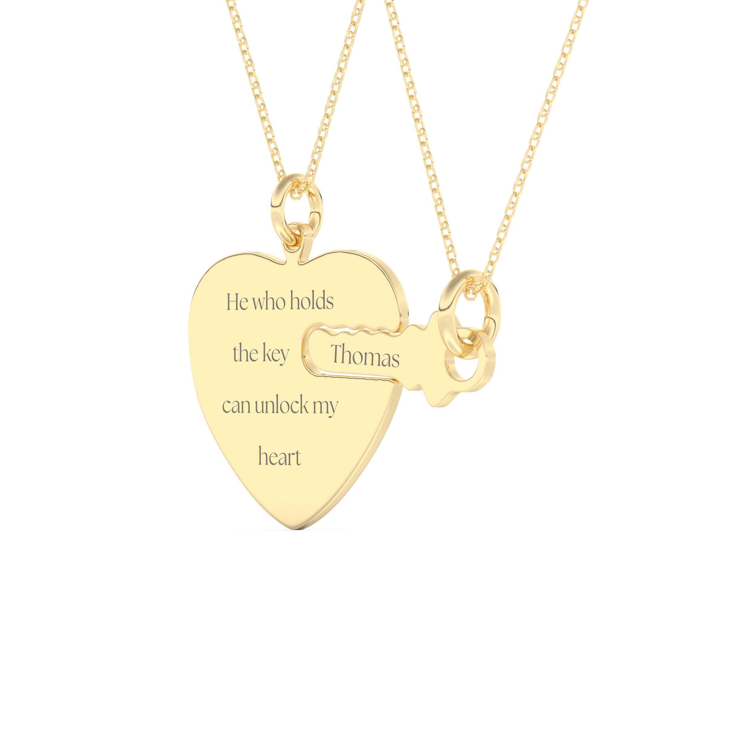 Custom Pendant Necklace – BFF Lock & Key 7