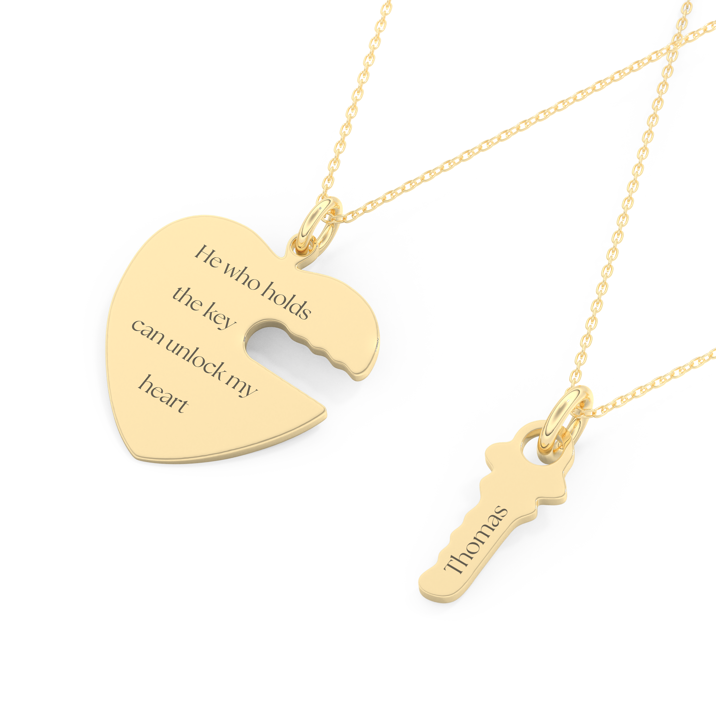 Custom Pendant Necklace – BFF Lock & Key 10