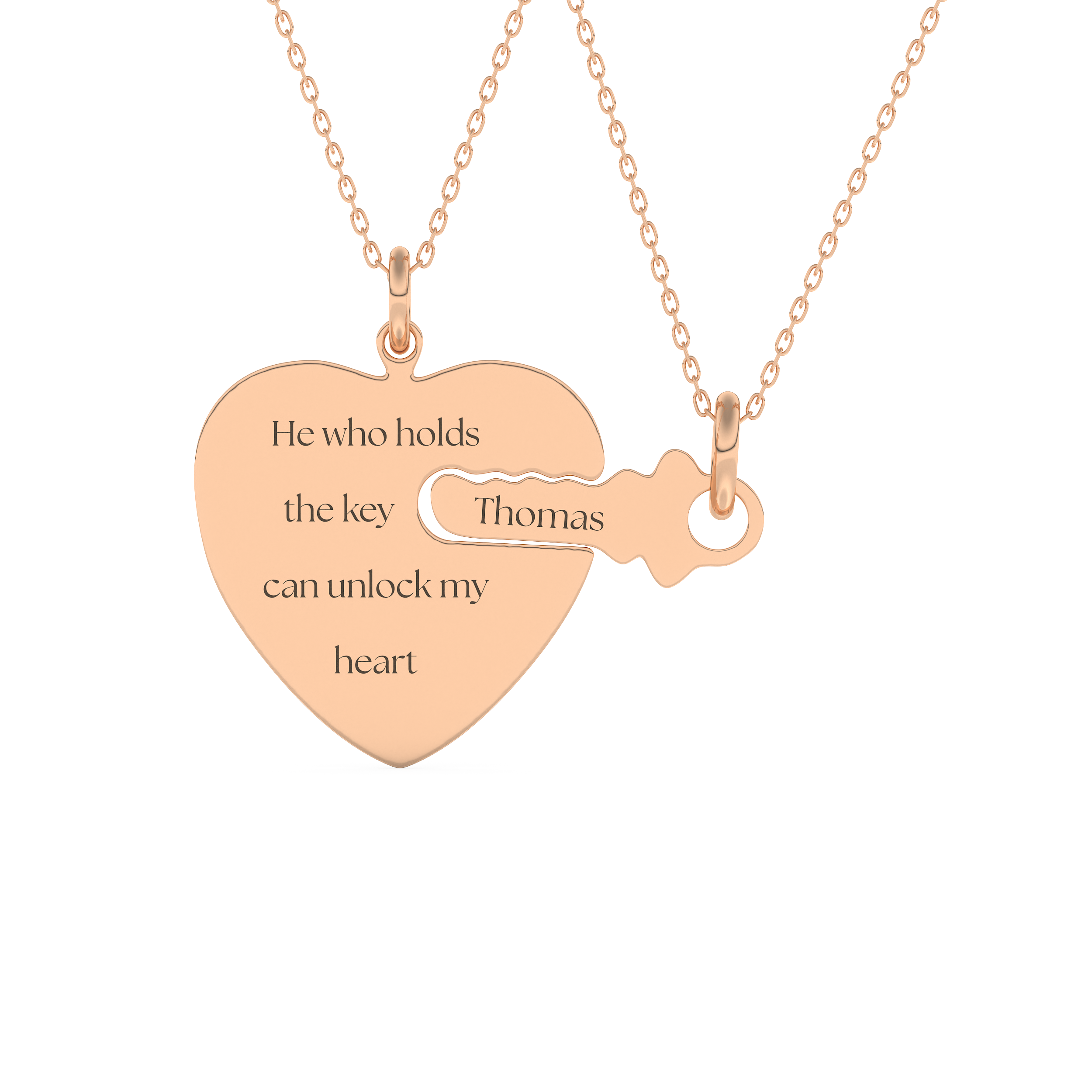 Custom Pendant Necklace – BFF Lock & Key 11