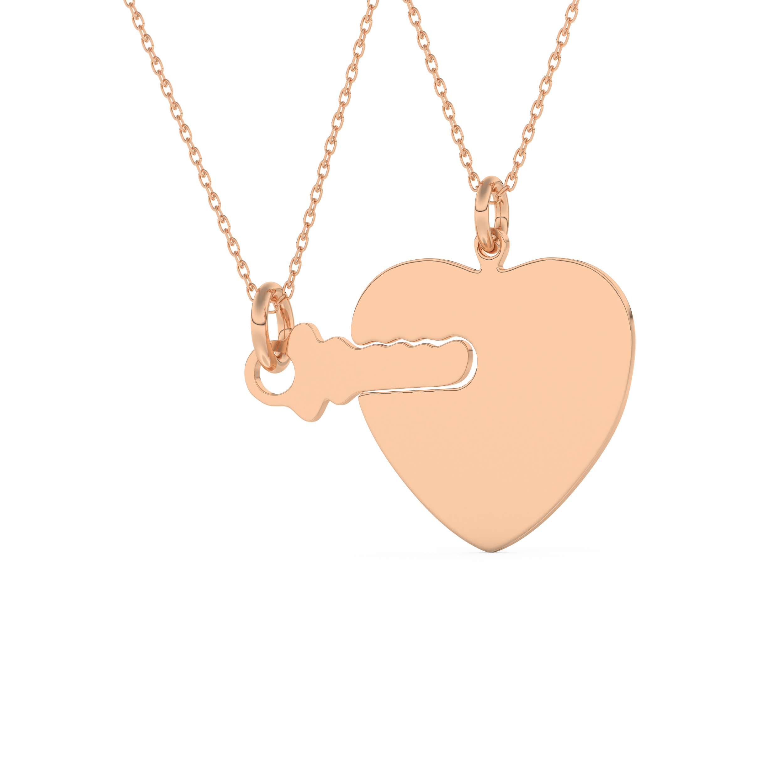 Custom Pendant Necklace – BFF Lock & Key 14