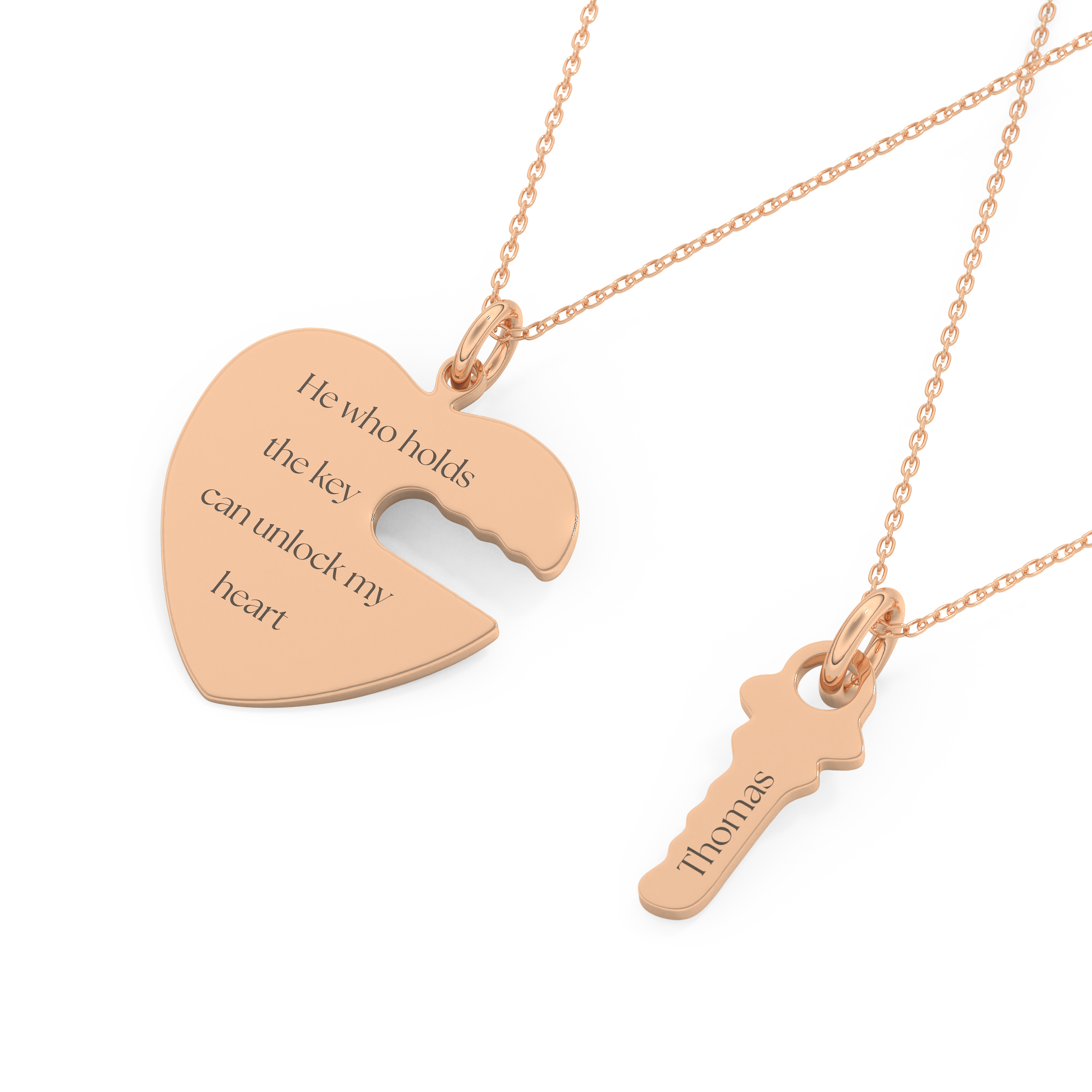 Custom Pendant Necklace – BFF Lock & Key 15