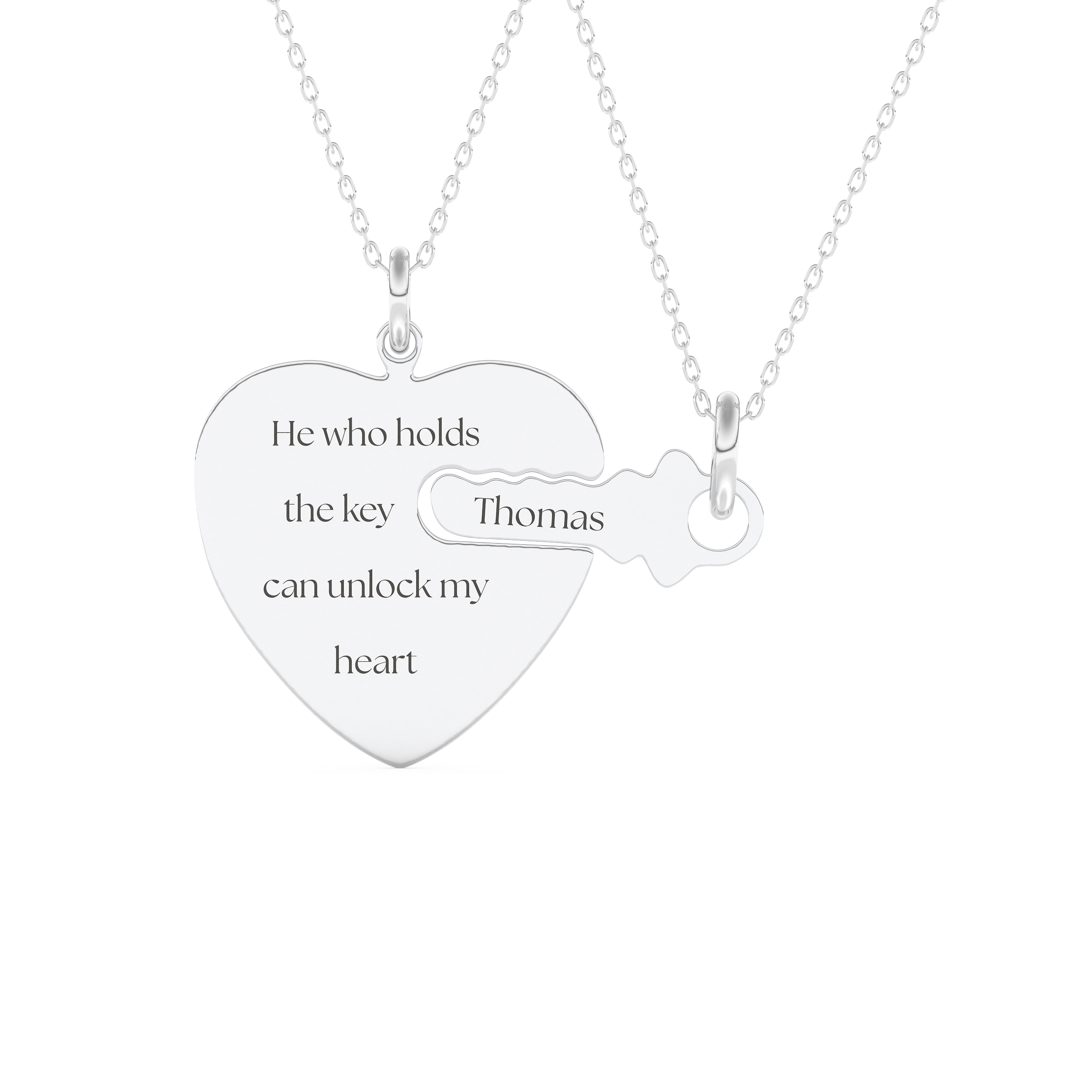 Custom Pendant Necklace – BFF Lock & Key 1