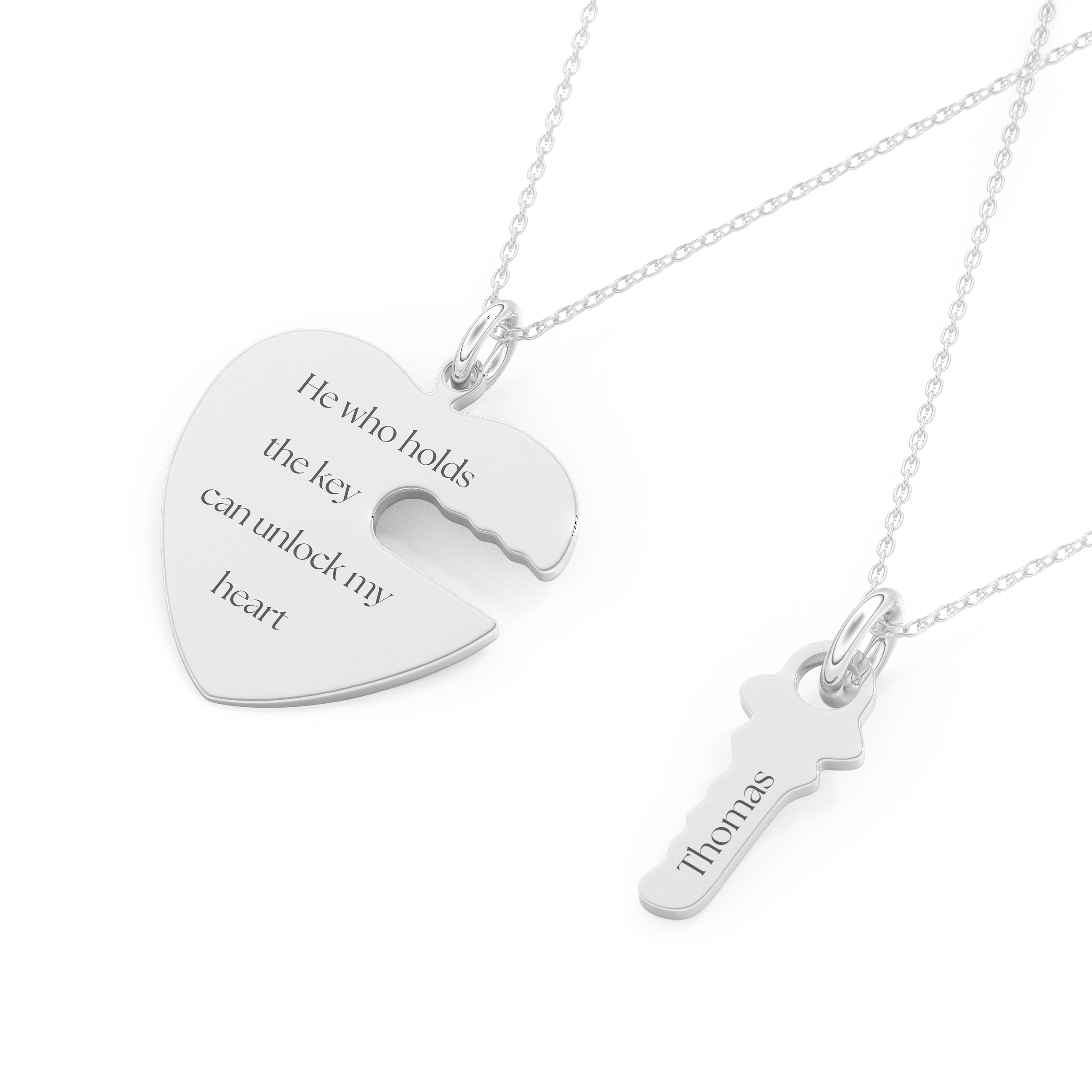 Custom Pendant Necklace – BFF Lock & Key 5
