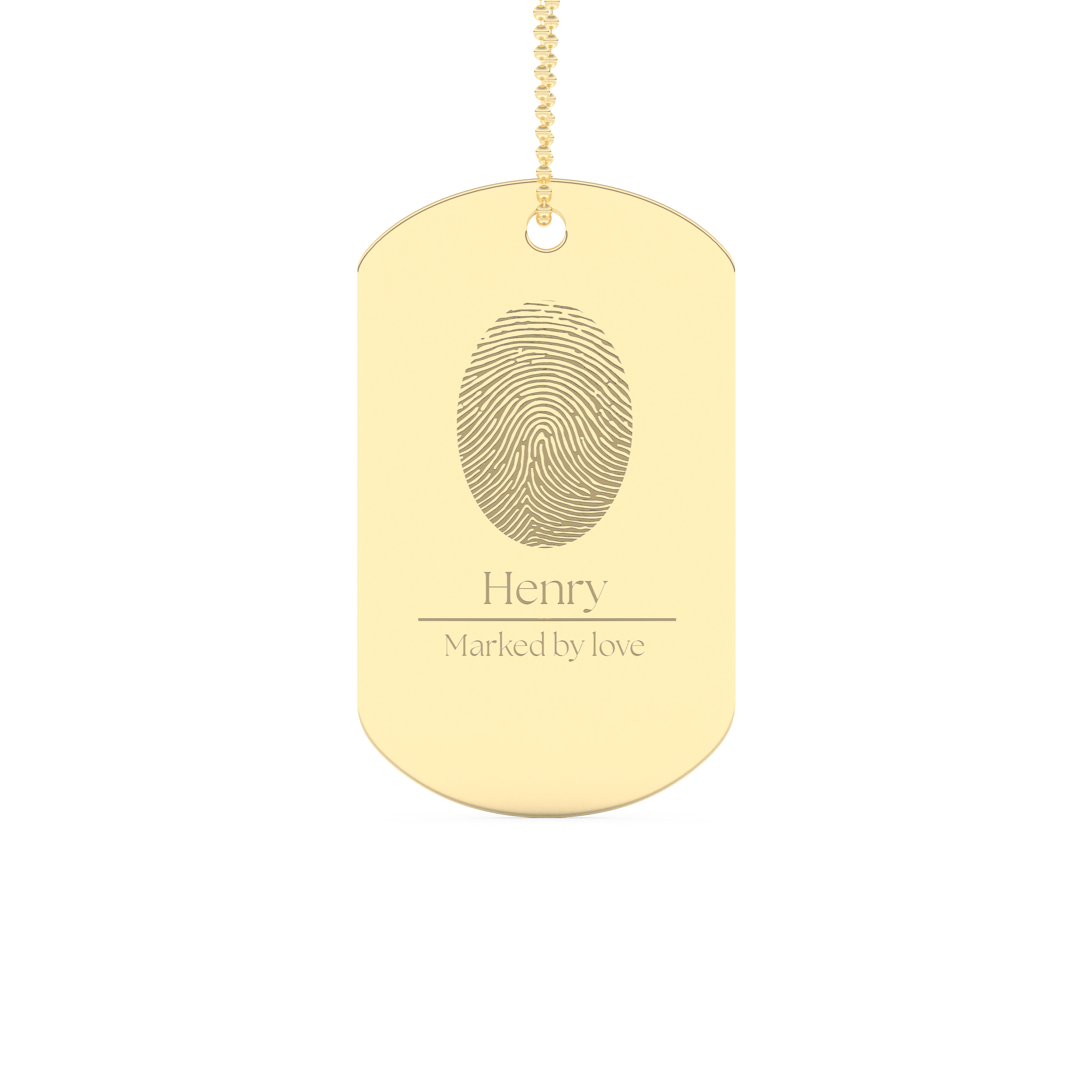 Custom Pendant Necklace – Fingerprint And Text Engraved 6