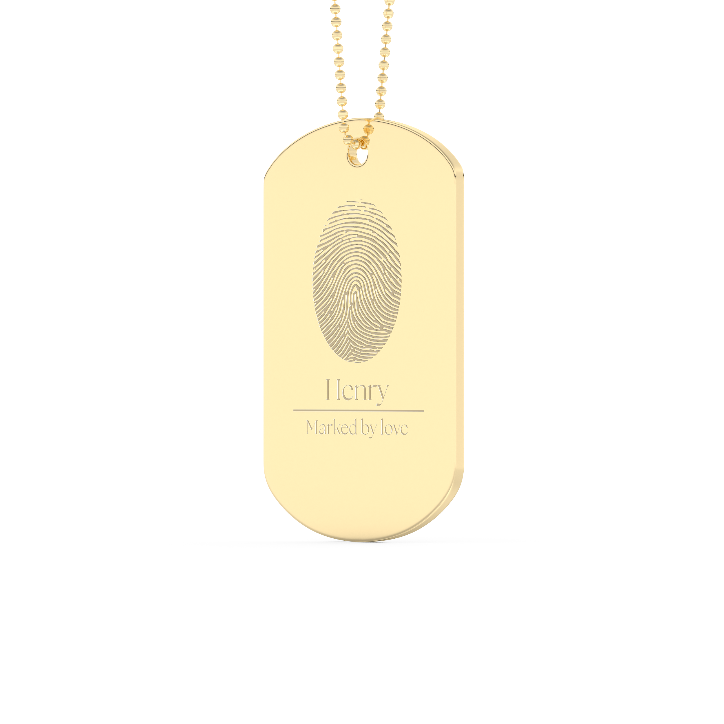 Custom Pendant Necklace – Fingerprint And Text Engraved 7