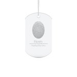 Custom Pendant Necklace – Fingerprint And Text Engraved 1