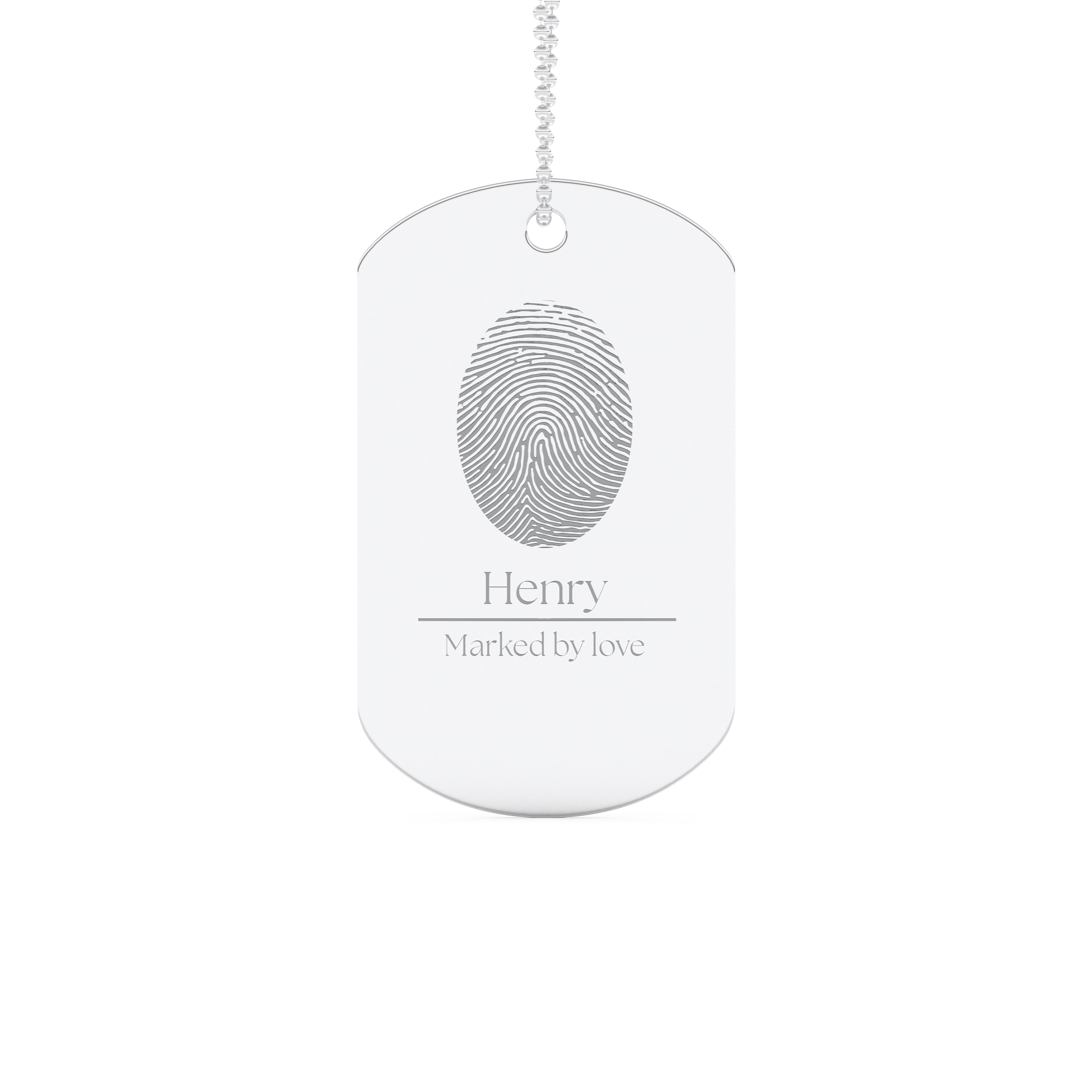 Custom Pendant Necklace – Fingerprint And Text Engraved 1