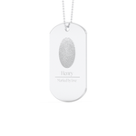 Custom Pendant Necklace – Fingerprint And Text Engraved 2