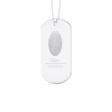 Custom Pendant Necklace – Fingerprint And Text Engraved 2