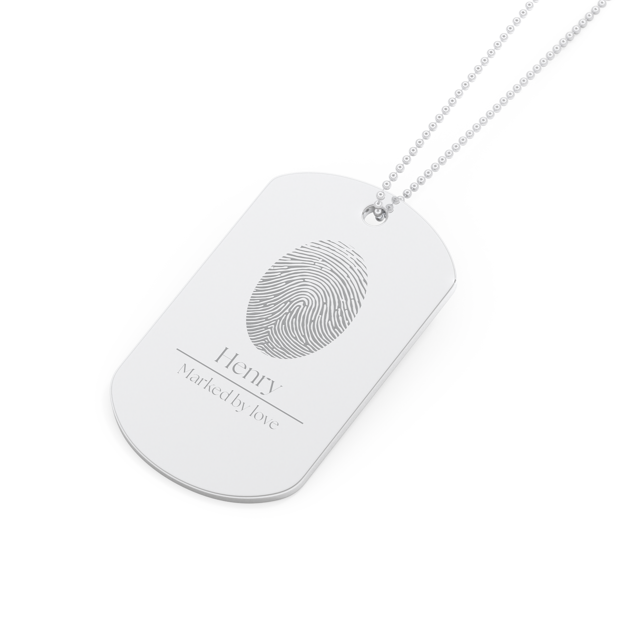 Custom Pendant Necklace – Fingerprint And Text Engraved 5