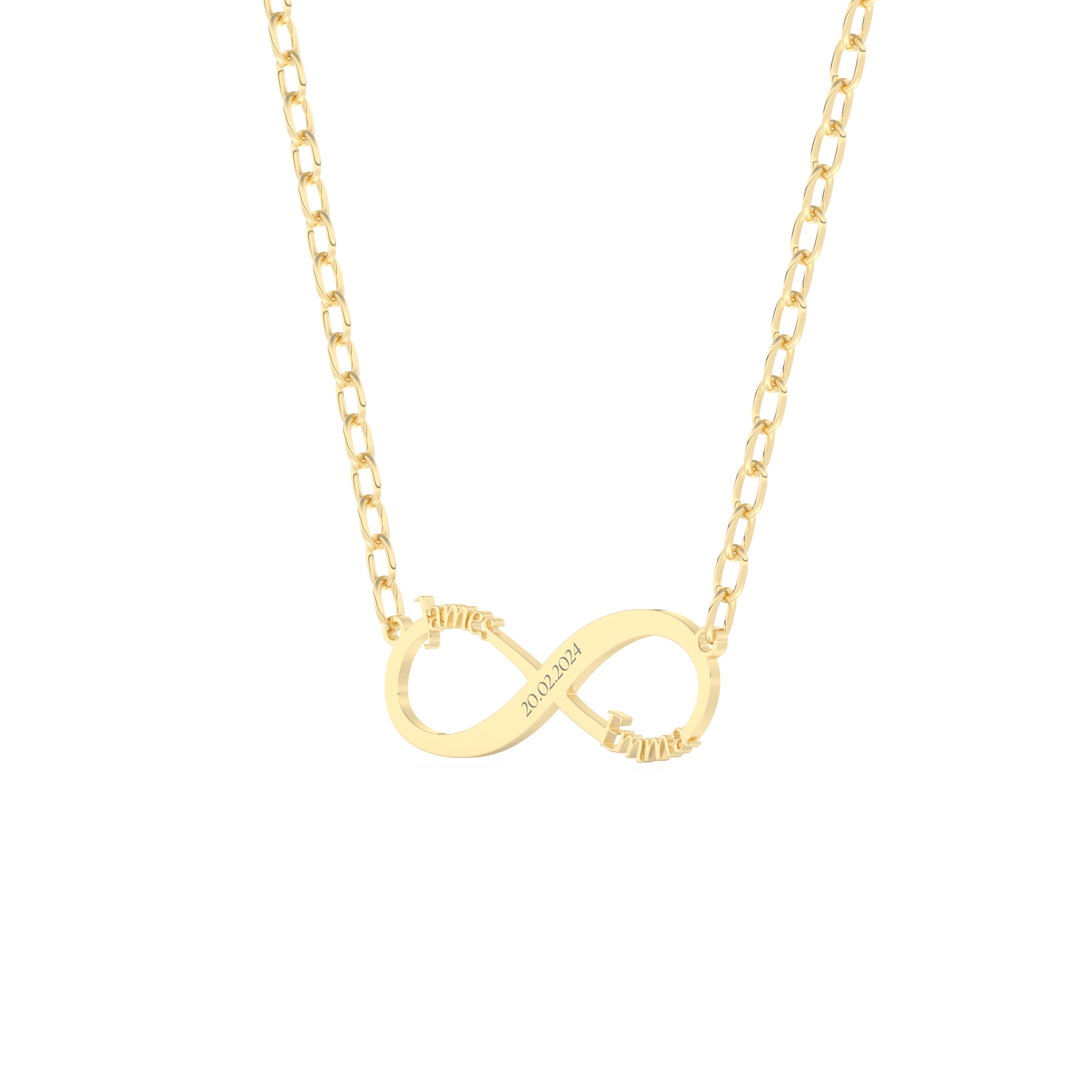 Custom Pendant Necklace – Infinity Symbol With Text Engraved 7