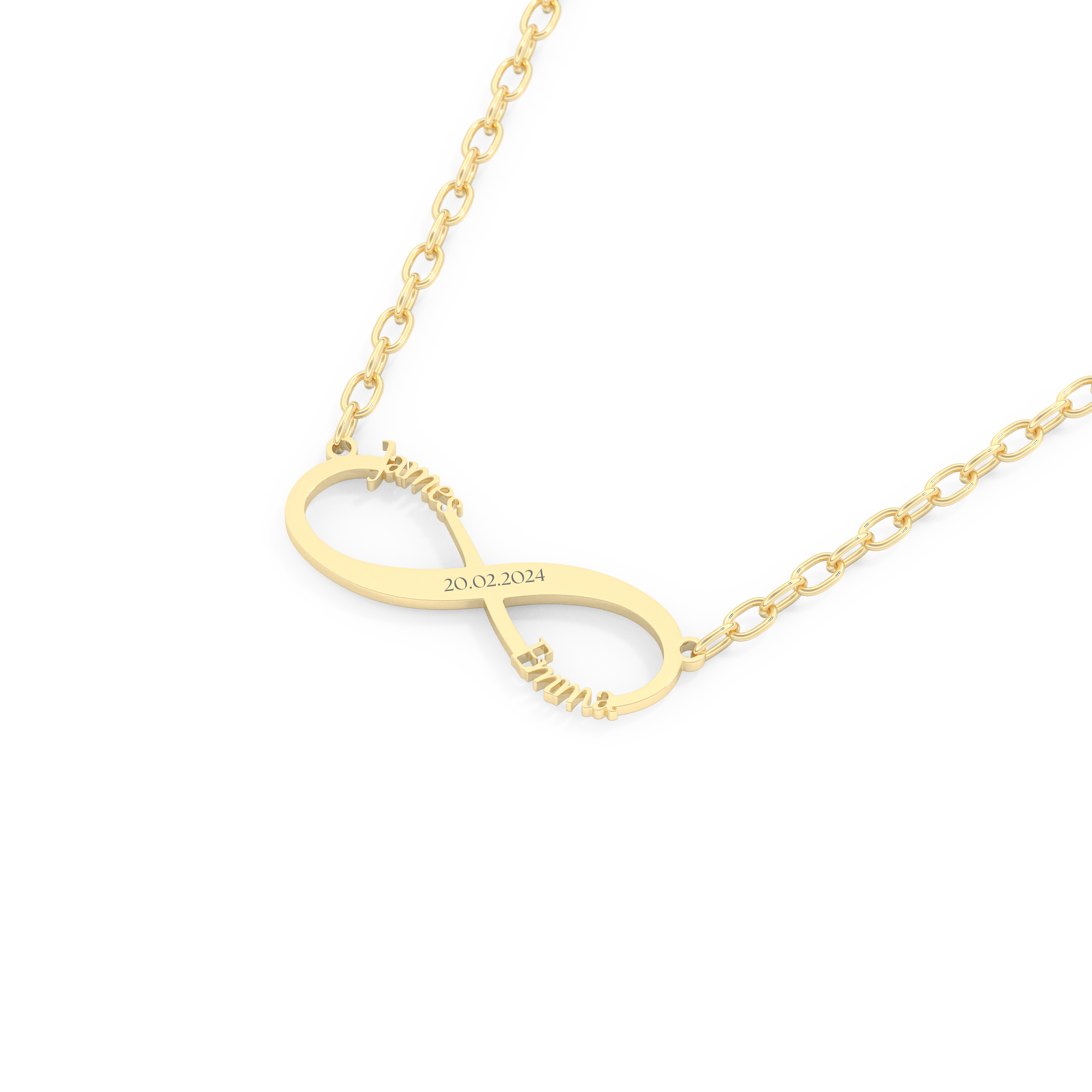 Custom Pendant Necklace – Infinity Symbol With Text Engraved 11