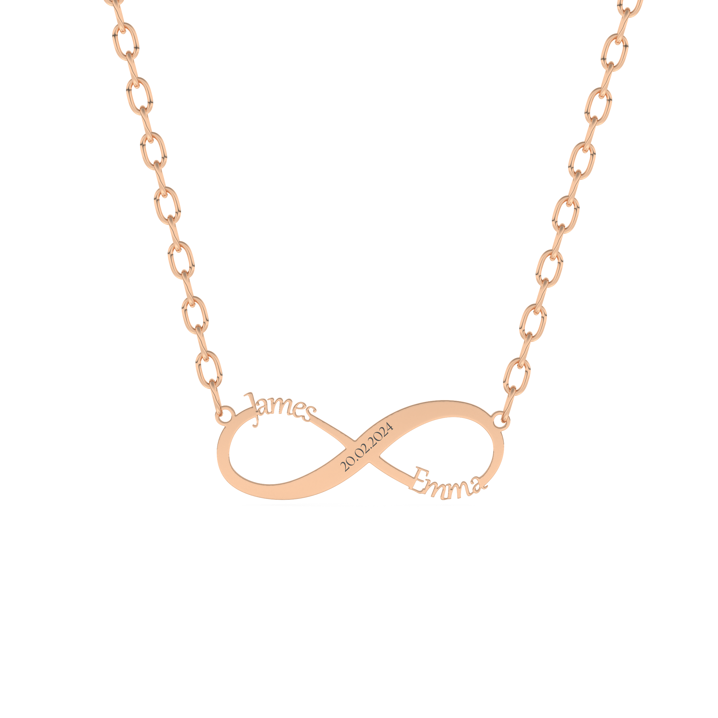 Custom Pendant Necklace – Infinity Symbol With Text Engraved 12