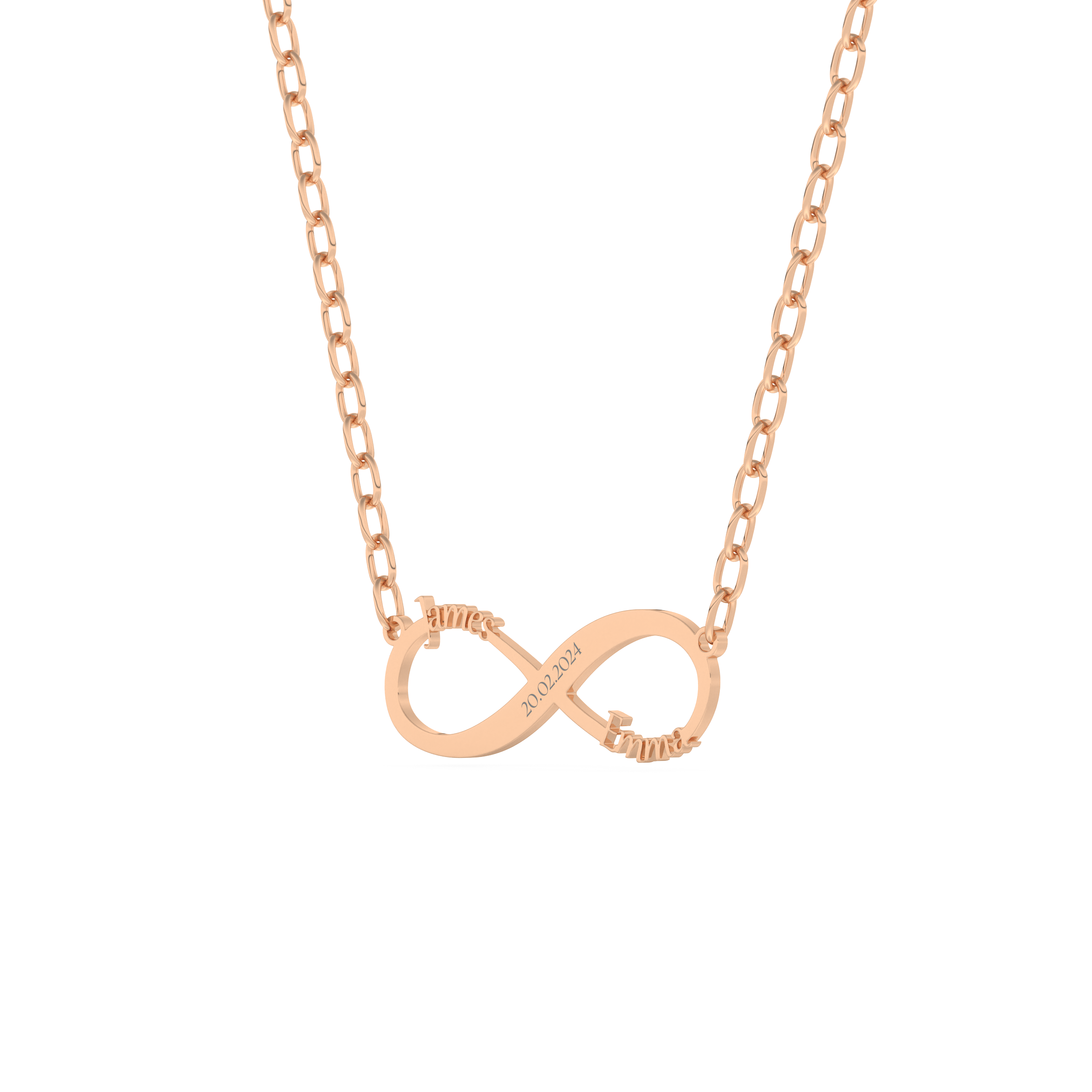 Custom Pendant Necklace – Infinity Symbol With Text Engraved 13