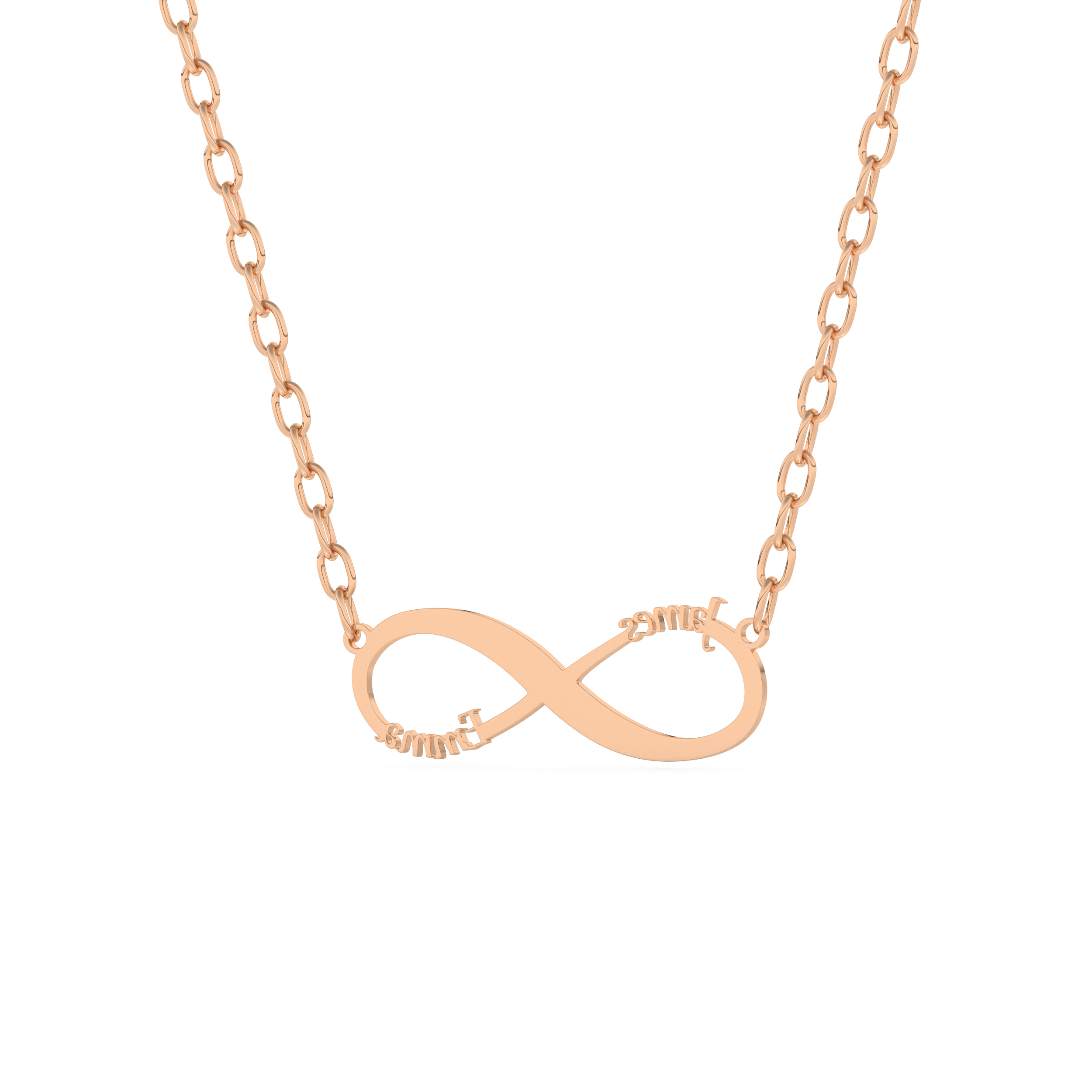 Custom Pendant Necklace – Infinity Symbol With Text Engraved 15