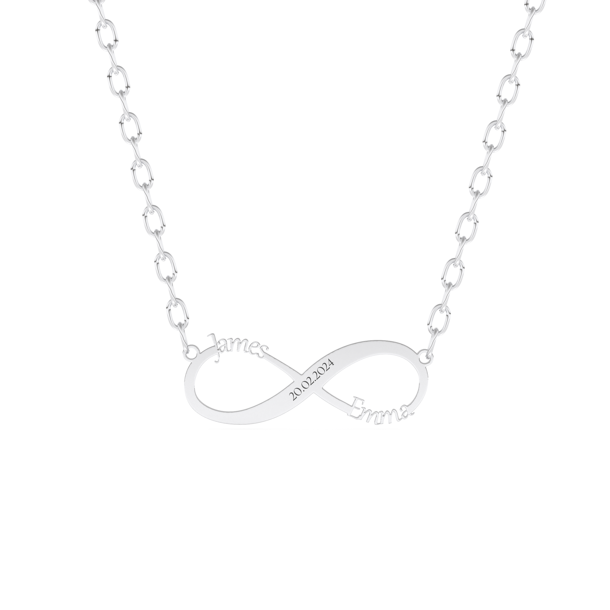 Custom Pendant Necklace – Infinity Symbol With Text Engraved 1