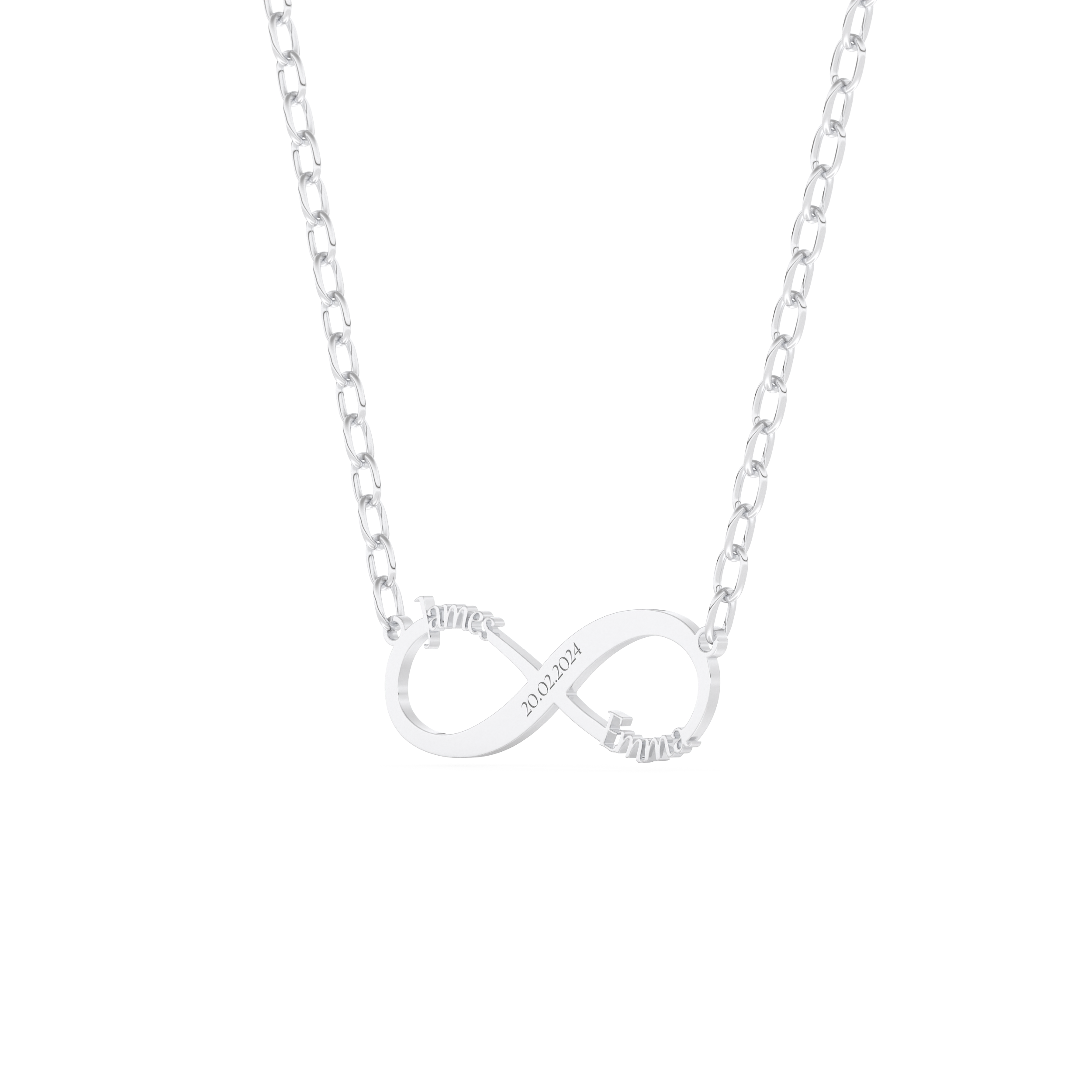 Custom Pendant Necklace – Infinity Symbol With Text Engraved 2