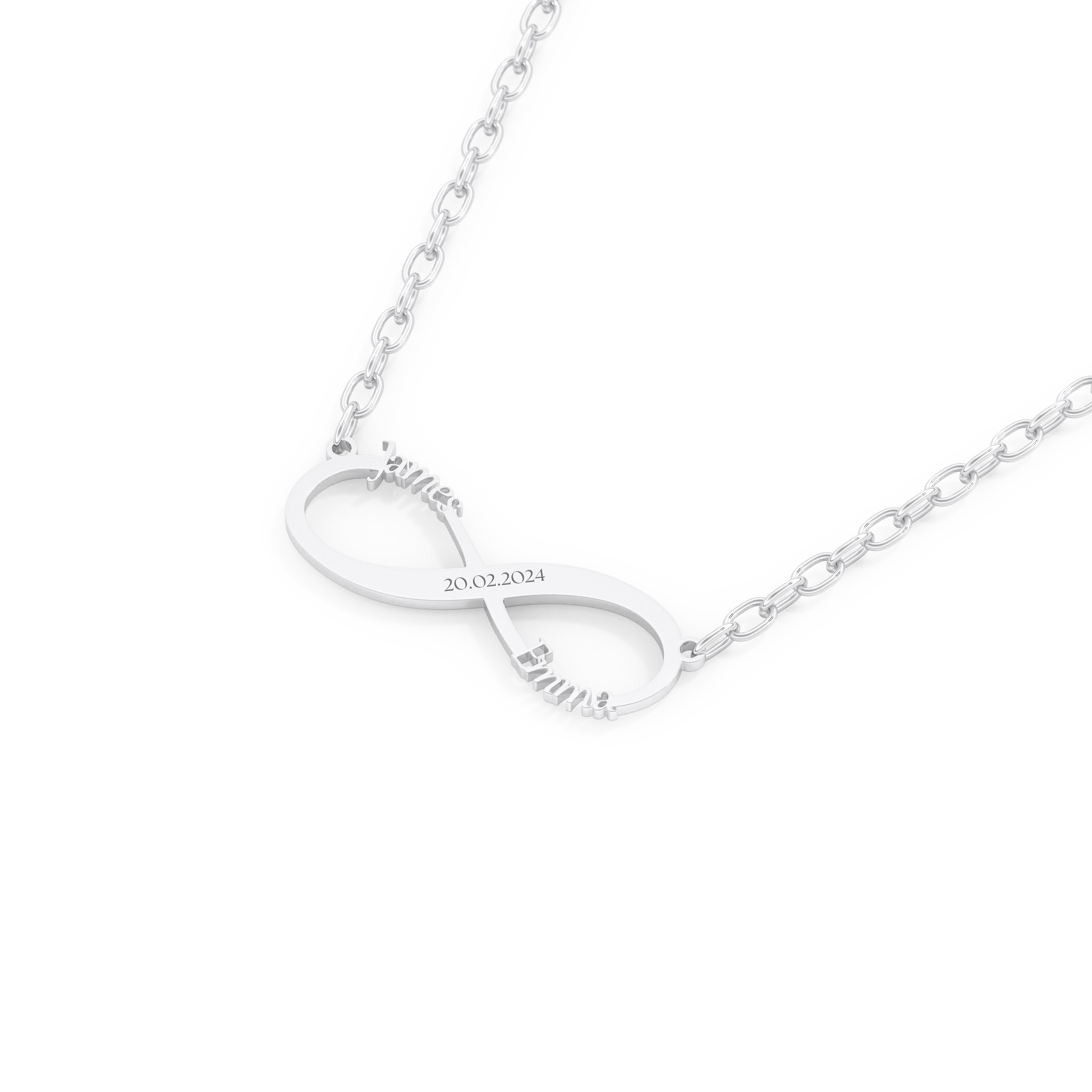 Custom Pendant Necklace – Infinity Symbol With Text Engraved 5
