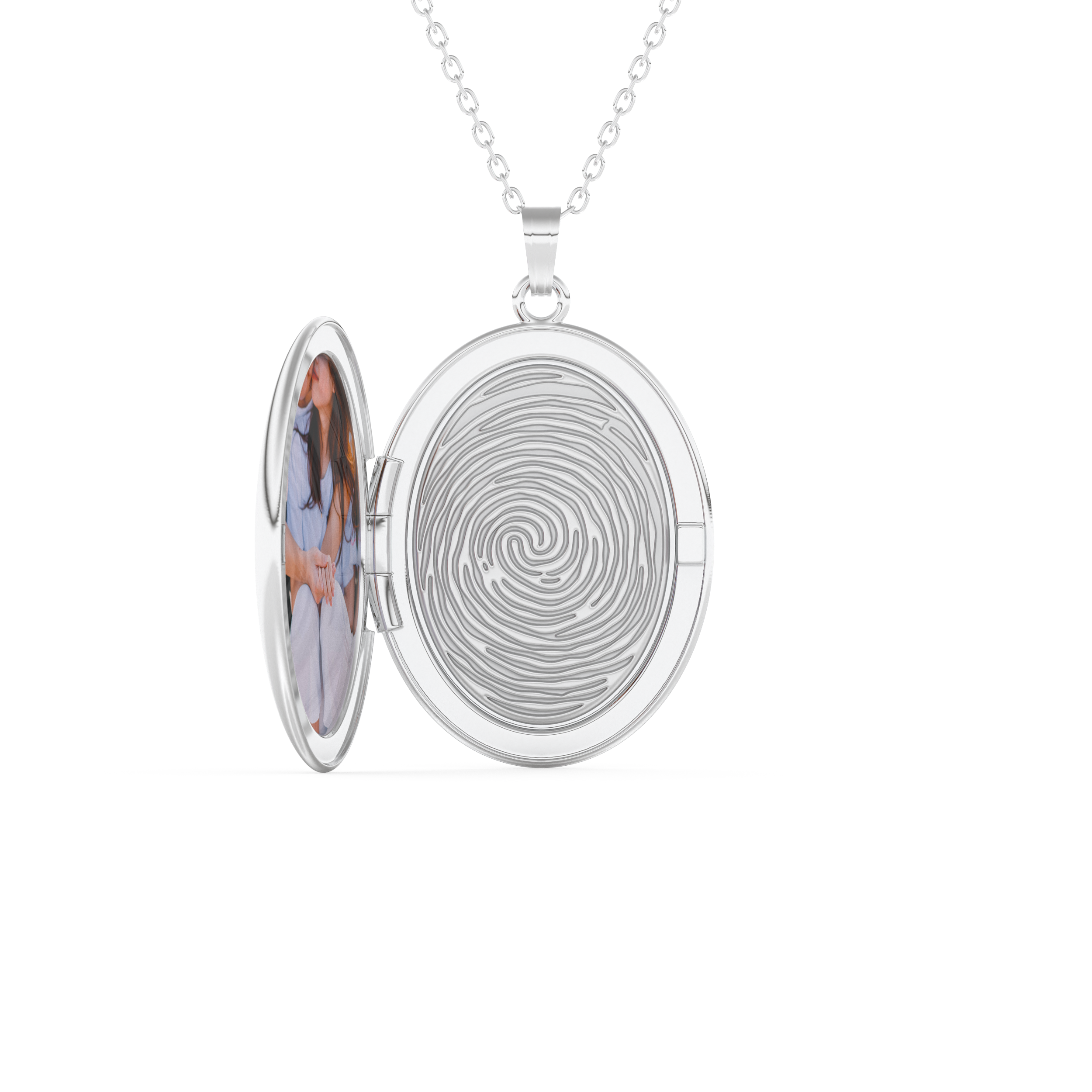 Custom Pendant Necklace – Photo and Fingerprint Printed 1