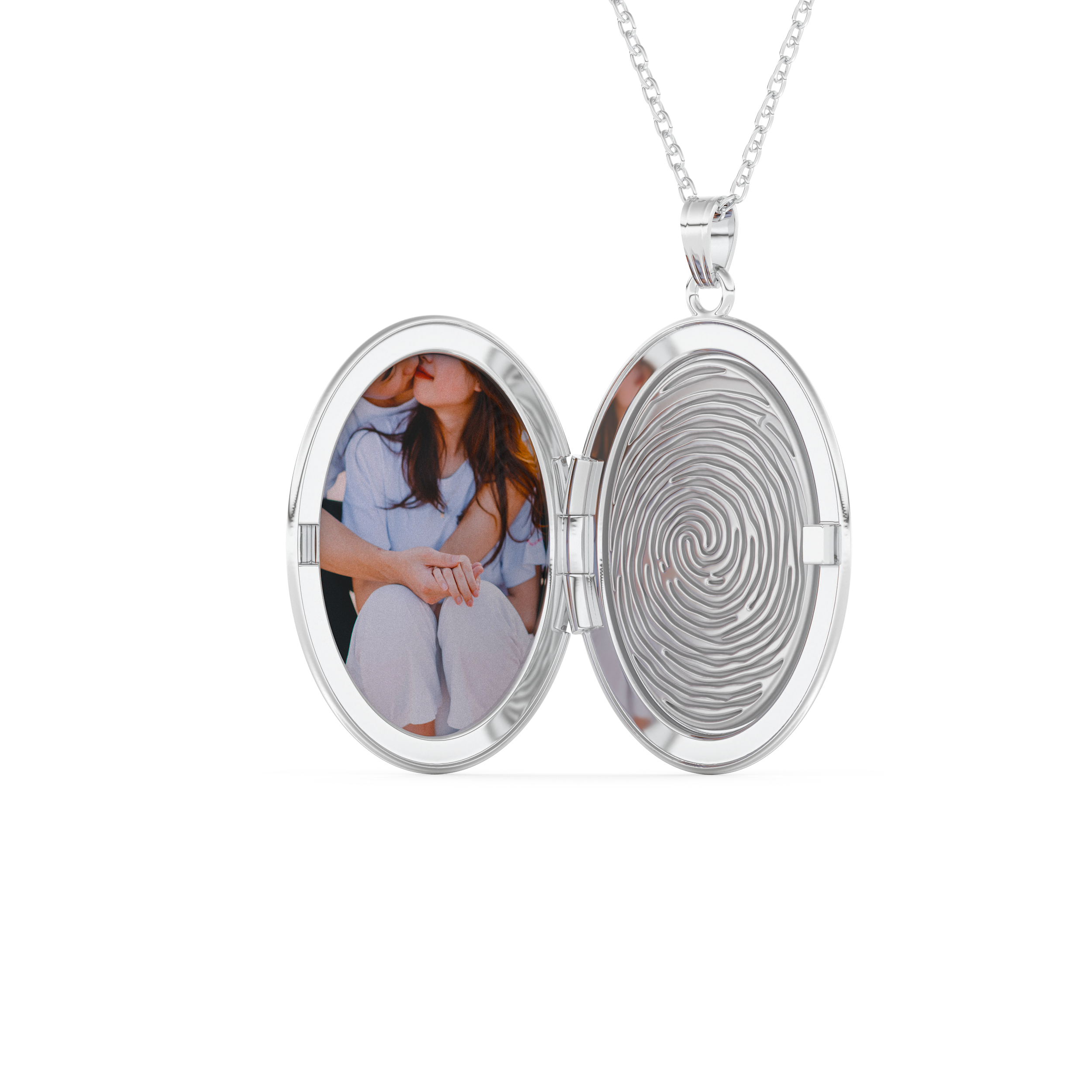 Custom Pendant Necklace – Photo and Fingerprint Printed 2