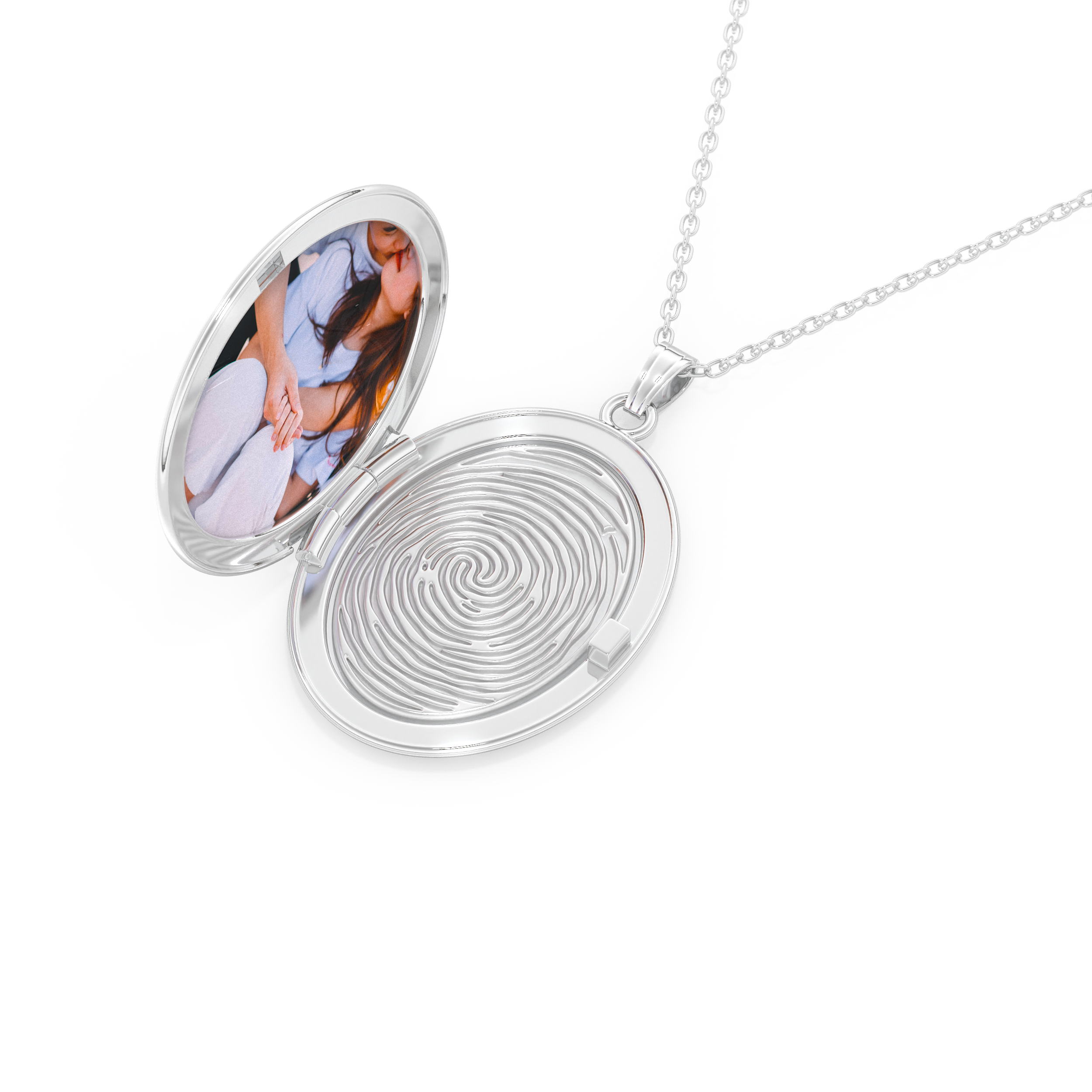 Custom Pendant Necklace – Photo and Fingerprint Printed 5
