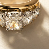 1 CT Elongated Cushion Cluster Lab Grown Diamond Engagement Ring