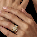 1 CT Cushion Three Stone Lab Grown Diamond Engagement Ring