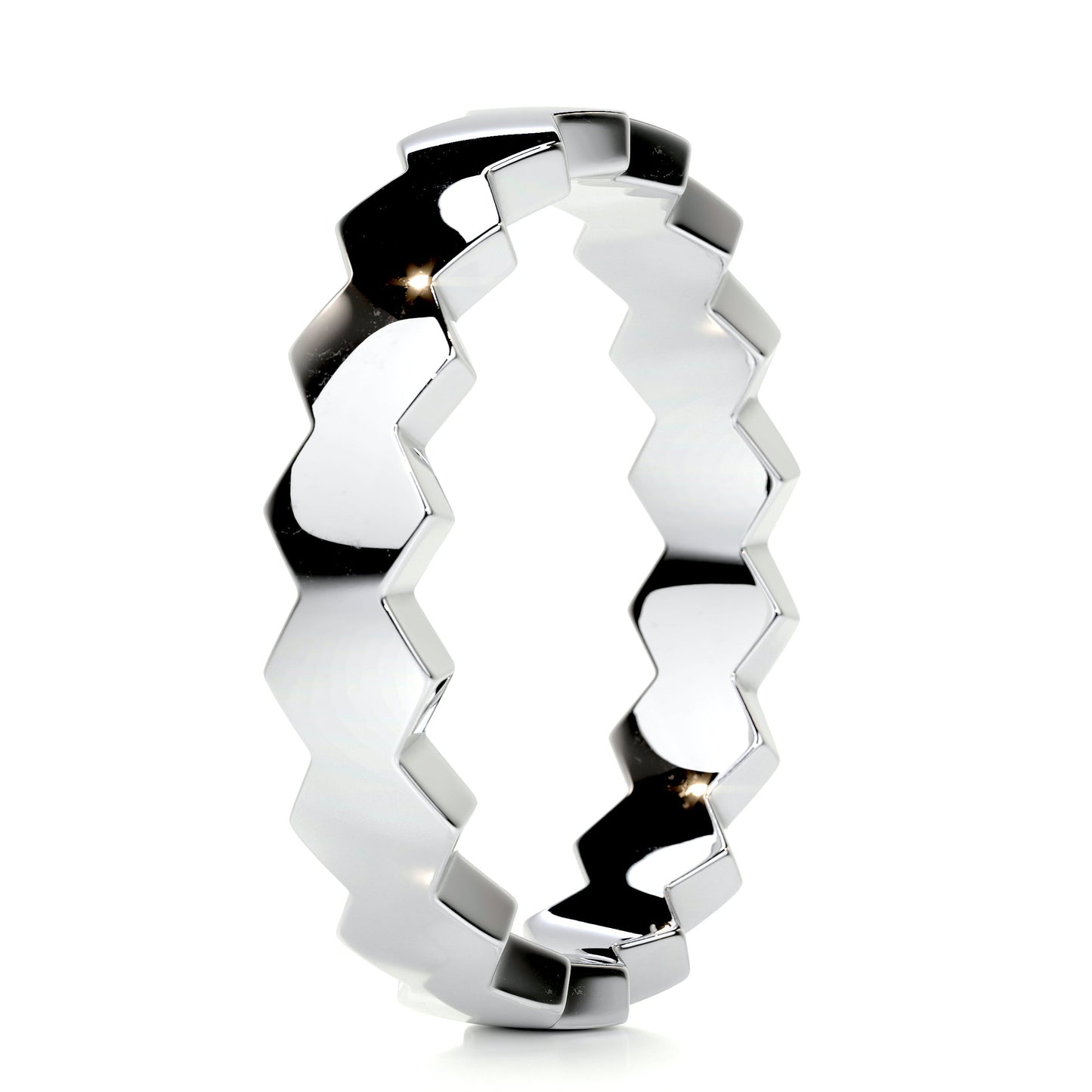 
                  
                    Hexagon Form Polished Finish Classic Men's Band 15
                  
                