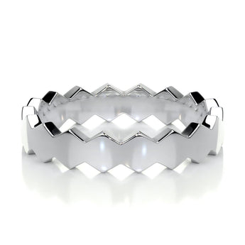 Hexagon Form Polished Finish Classic Men's Band 5