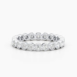 1.65 CT Round Bezel Full Eternity CVD EF/VVS Diamond Wedding Band 3
