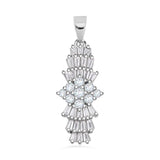 Round Cut Cubic Zirconia in 925 Sterling Silver Necklace 1
