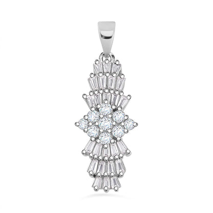 Round Cut Cubic Zirconia in 925 Sterling Silver Necklace 1