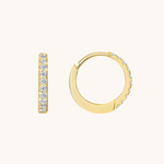 0.30 TCW Round Shape Moissanite Huggies Earrings in Gold 2