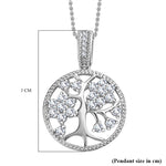 Round Cut Cubic Zirconia in 925 Sterling Silver Necklace 6