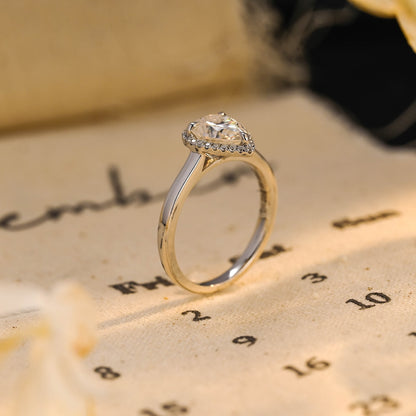 Stunning 3.0 CT Pear Moissanite Engagement Ring with Halo Design 3
