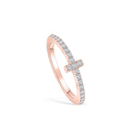 Stunning 0.3 TCW Round Moissanite Stones Stella T shaped Wedding Band 2