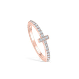 Stunning 0.3 TCW Round Moissanite Stones Stella T shaped Wedding Band 2