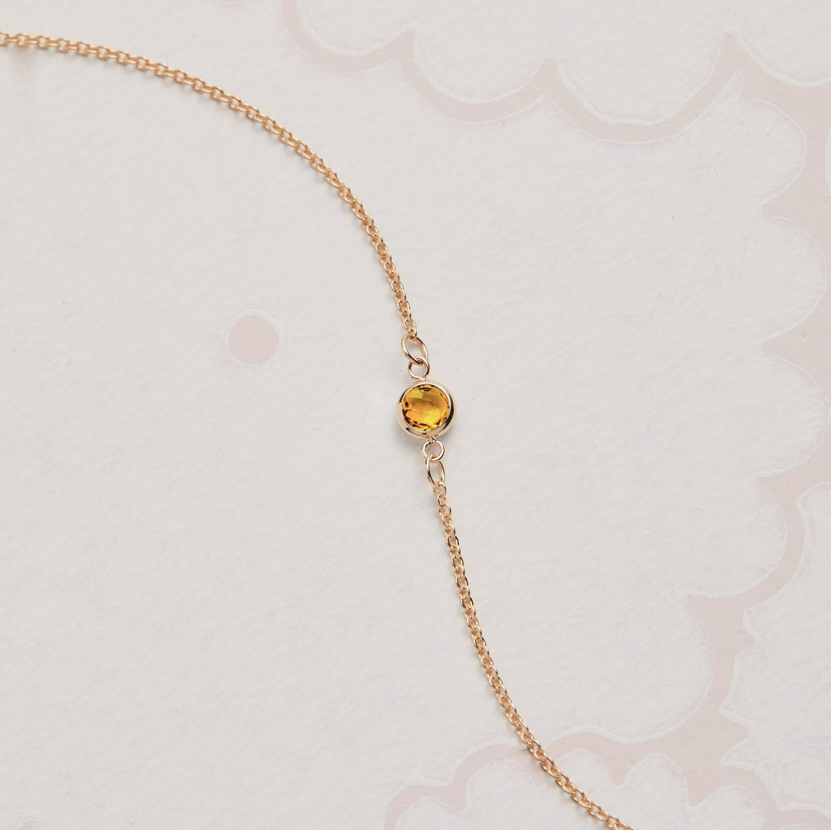 0.25 CT Round Citrine Lab Made Diamond-November Birthstone Bracelet 6