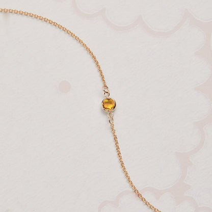 0.25 CT Round Citrine Lab Made Diamond-November Birthstone Bracelet 6